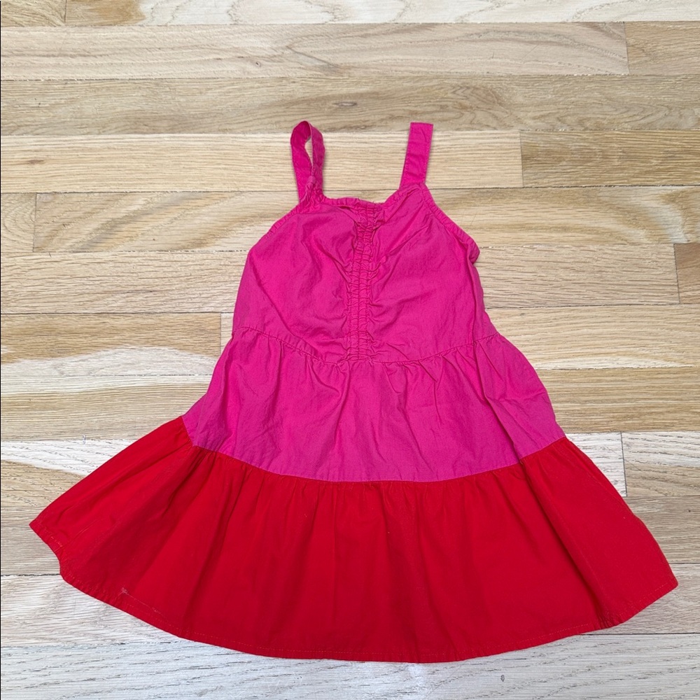 Charming Pink and Red Kids Casual Dress